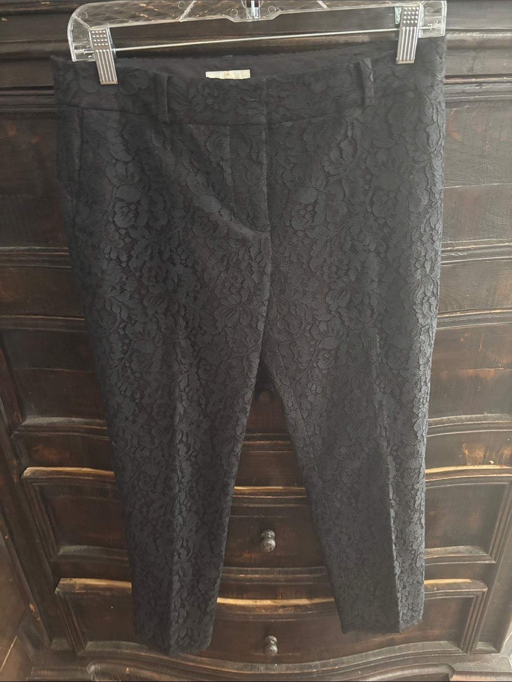 kate spade Black Cropped Jacquard Ankle Pants - Picture 2 of 5